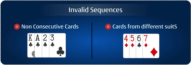 Valid pure sequence a23 rummy Valid pure sequence a23 rummy